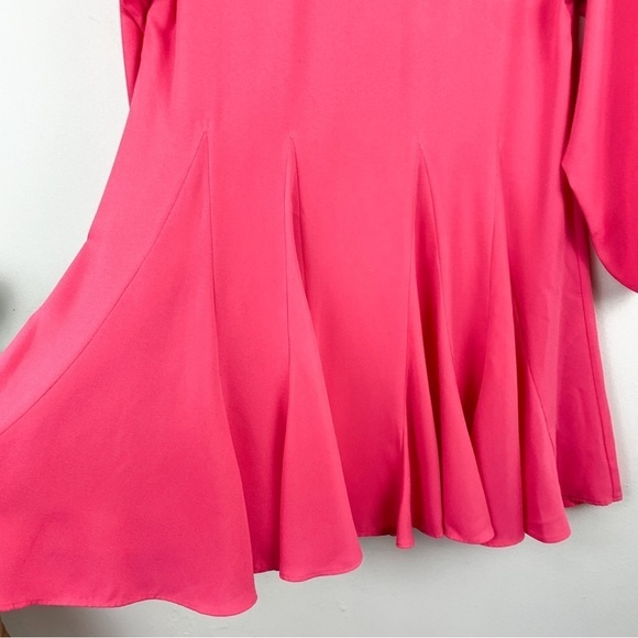 Emily McCarthy Pink Long Sleeve Flared Mini Dress Sz XS - Picture 8 of 16